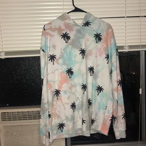 PacSun Tie Dye Palm Tree Hoodie Size Medium Mens